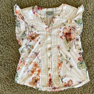 Maeve cap sleeve floral top